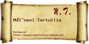Ménesi Tertullia névjegykártya